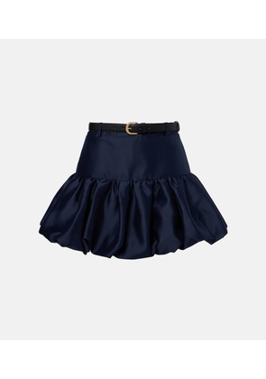 Self-Portrait Belted taffeta miniskirt