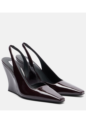 Alaia Patent leather wedge slingback pumps