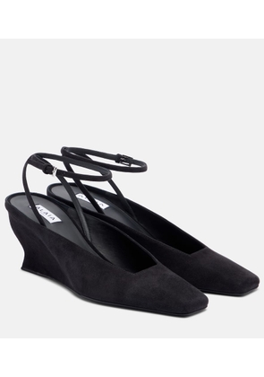 Alaia Suede wedge slingback pumps