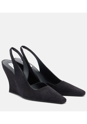 Alaia Suede wedge slingback pumps