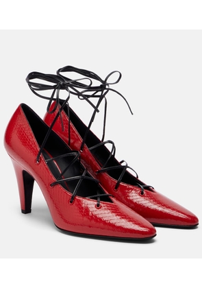 Alaia Snake-effect leather pumps
