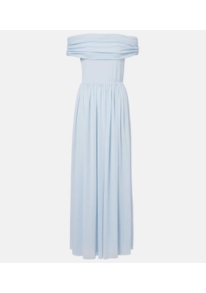 Rotate Draped off-shoulder maxi dress