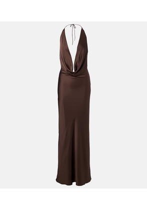 Rotate Draped chiffon maxi dress