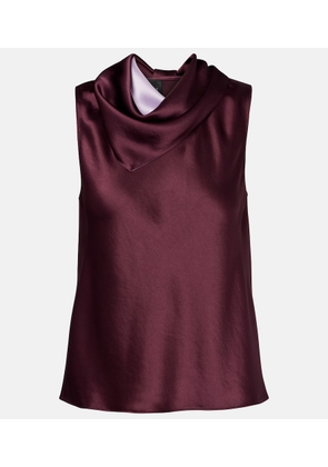 Leset Barb draped satin top