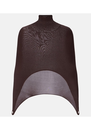 Alaia Open-back silk-blend turtleneck top