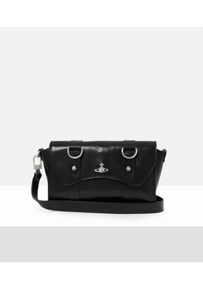Vivienne Westwood Kimmy Crossbody Shiny Veget Tanned Black