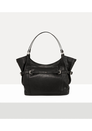 Vivienne Westwood Frankie Large Shoulder Bag Supple Leather Black-dark-silver