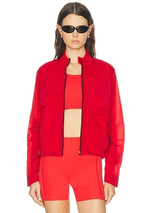 Literary Sport Celeste Packable Jacket in Scarlet - Red. Size XS (also in S, M, L, XL).