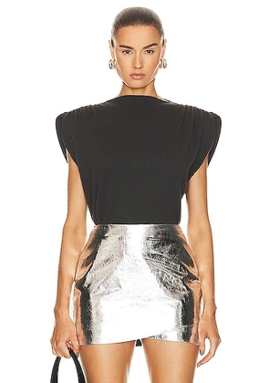 The Sei Gathered Shoulder Sweater in Carbon - Black. Size XS (also in ).