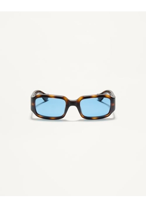 Valentino Rectangular Acetate Eyewear unisex HAVANA/BLUE 53