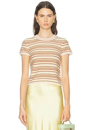 SABLYN Jude Short Sleeve Tee in Buttercup - Pink,Brown. Size XS (also in L, M).