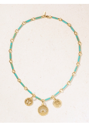 FoundRae - Element 18-karat Gold, Turquoise And Diamond Necklace - One size