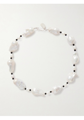 Gohar World - Host Silver, Pearl And Onyx Necklace - Off-white - One size