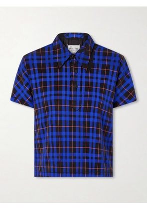 Maison Margiela - Checked Twill Polo Shirt - Blue - x small,small,medium,large,x large