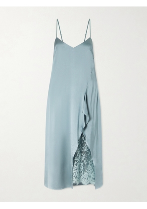 Acne Studios - Docketta Lace-trimmed Satin Dress - Blue - DK32,DK34,DK36,DK38,DK40,DK42