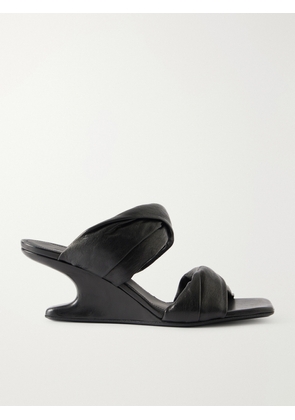 Rick Owens - Twisted Cantilever Suede Wedge Mules - Black - IT36,IT37,IT38,IT39,IT40,IT41