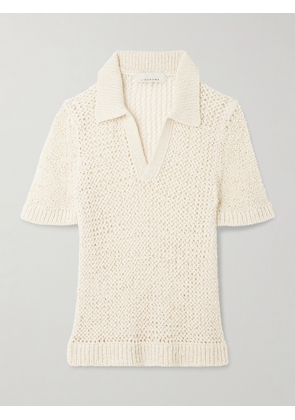 LIBEROWE - Open-knit Polo Sweater - Cream - small,medium,large