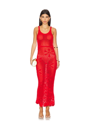 ASTA RESORT x REVOLVE Emma Tricot Dress in Red. Size S. Also in M, XL.