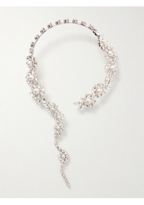 Simone Rocha - Fragment Heartbloom Silver-tone Crystal Necklace - One size