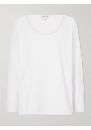 Alaïa - Cotton-jersey T-shirt - White - FR 34,FR 36,FR 38,FR 40,FR 42