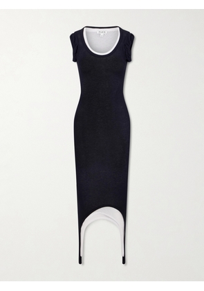 Alaïa - Layered Stretch-knit Midi Dress - Black - FR 34,FR 36,FR 38,FR 40,FR 42,FR 44