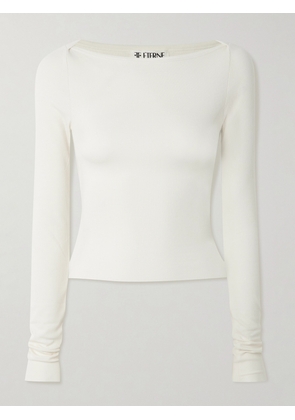 ÉTERNE - Cropped Ribbed Stretch-jersey Top - Cream - x small,small,medium,large,x large
