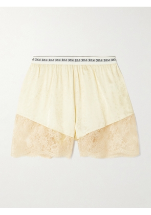 Sea - Ethel Lace-trimmed Satin-jacquard Shorts - Yellow - xx small,x small,small,medium,large,x large