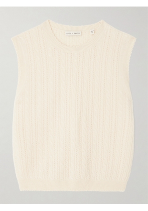 DÔEN - Louden Cropped Cable-knit Cashmere Sweater Vest - Cream - xx small,x small,small,medium,large,x large