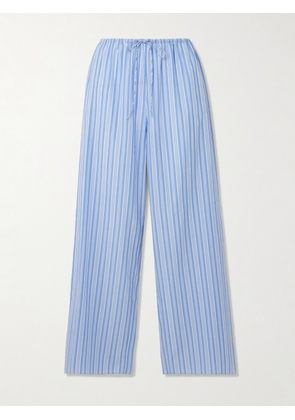 DÔEN - Lavona Striped Organic Cotton Straight-leg Pants - Blue - x small,small,medium,large,x large