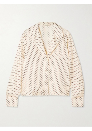 DÔEN - Elene Polka-dot Silk-blend Twill Blouse - Cream - xx small,x small,small,medium,large,x large,xx large