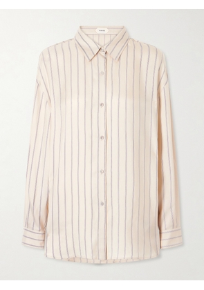 Versace - Pinstriped Silk-twill Shirt - Cream - IT36,IT38,IT40,IT42,IT44,IT46,IT48