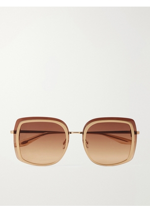 Barton Perreira - Halima Oversized Square-frame Gold-tone Titanium Sunglasses - Rose gold - One size