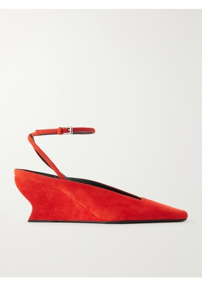 Alaïa - Suede Wedged Mules - Orange - IT36,IT37,IT38,IT39,IT40,IT41