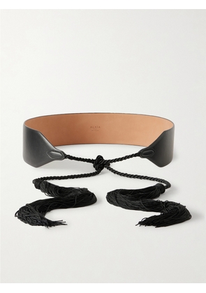 Alaïa - Tasseled Leather And Satin Belt - Black - 65,70,75,80,85