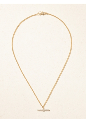 Lucy Delius - Baby T-bar 14-karat Gold Diamond Necklace - Green - One size