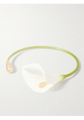 Cult Gaia - Calla Vine Tpu And Gold-tone Choker - White - One size