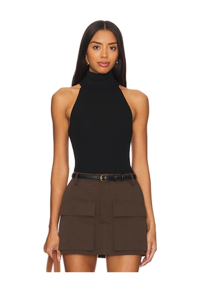 Enza Costa Knit Halter Turtleneck in Black. Size XL. Also in L.