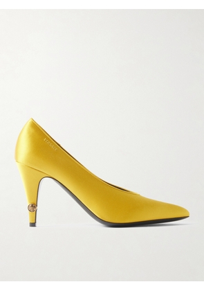 Versace - Gianni Embroidered Embellished Satin Pumps - Yellow - IT36,IT36.5,IT37,IT37.5,IT38,IT38.5,IT39,IT39.5,IT40,IT40.5,IT41