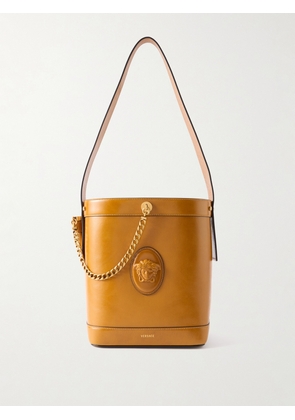 Versace - Pivot Small Leather Bucket Bag - Brown - One size