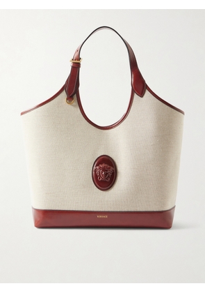 Versace - Leather-trimmed Canvas Tote - Multi - One size