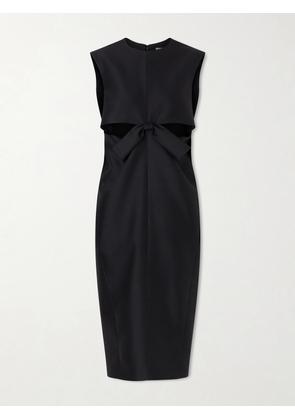 Balenciaga - Cutout Draped Wool And Silk-blend Midi Dress - Black - FR 34,FR 36,FR 38