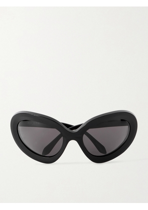 Alaïa - Round-frame Acetate Sunglasses - Black - One size