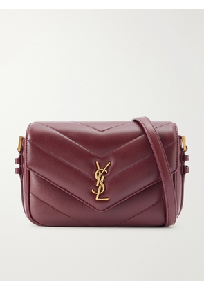 SAINT LAURENT - Loulou Toy Matelassé Leather Shoulder Bag - Burgundy - One size