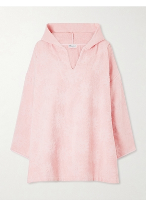 Hunza G - Hooded Jacquard-cotton Terry Coverup - Pink - One size