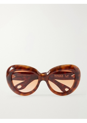 Jacques Marie Mage - Monarch Round-frame Tortoiseshell Acetate Sunglasses - One size