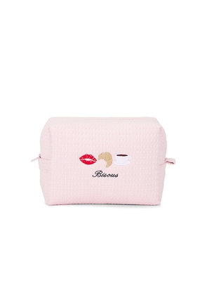 Abbode Bisous Waffle Pouch in Pink.