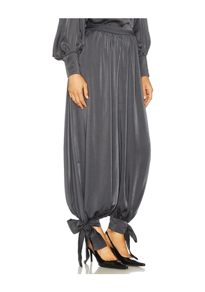 Bardot Alira Satin Balloon Pant in Charcoal. Size 4. Also in 2.
