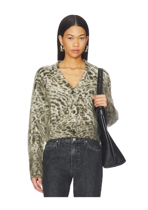 ALLSAINTS Wick Amur Cardigan in Light Grey,Dark Green. Size L. Also in M, S, XS.