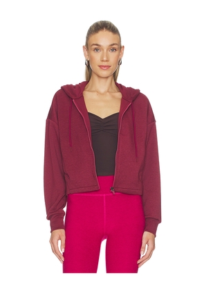 Beyond Yoga Scuba Cropped Jacket in Burgundy. Size L. Also in M, S, XL, XS.