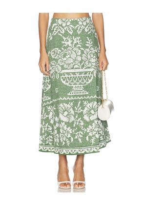 Cleobella Jasmine Ankle Skirt in Green. Size L. Also in S, XS, M, XL.